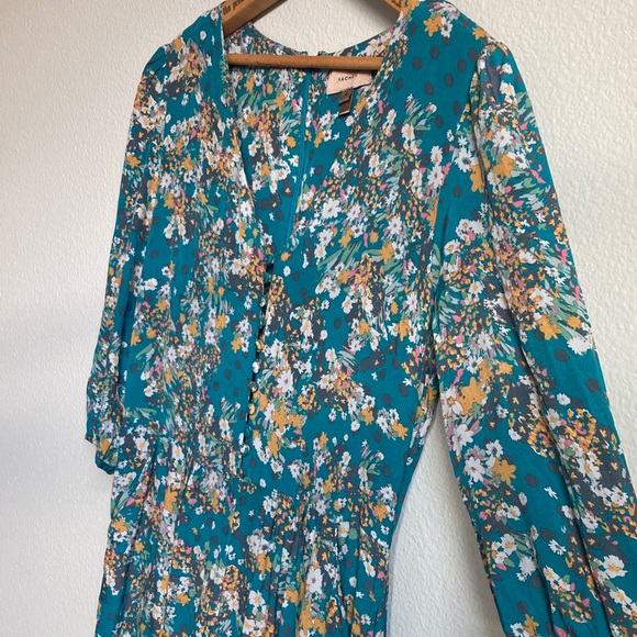 Anthropologie Kachel Teatime Silk Viscose Blend Floral Jumpsuit Wide Leg sz 8 - Picture 5 of 14